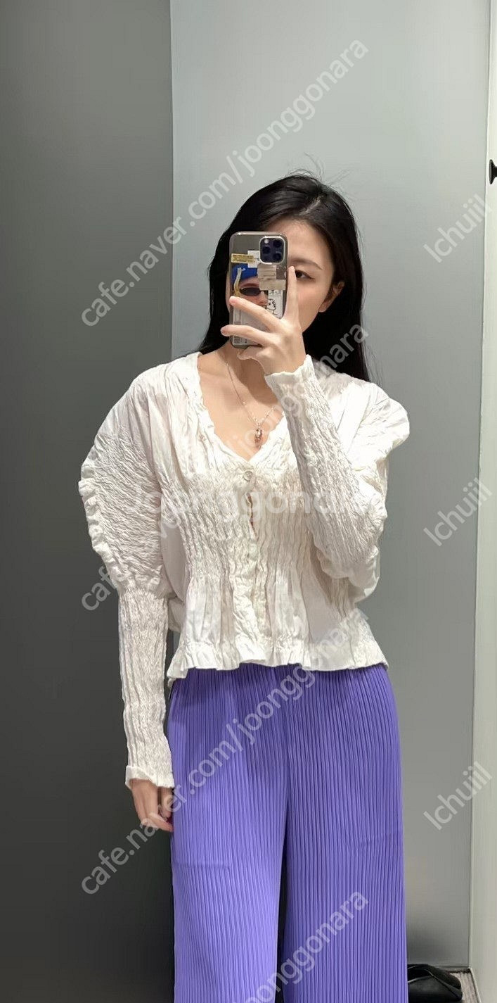 이세이미야케 링클드 블럭 가디건,해칭 스커트 플리츠플리...--0
