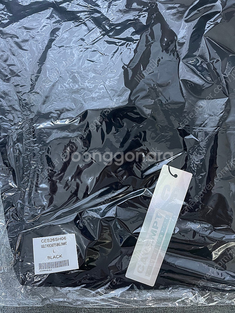 [L] 카브엠트 웰트 포켓 빅 셔츠 블랙--7