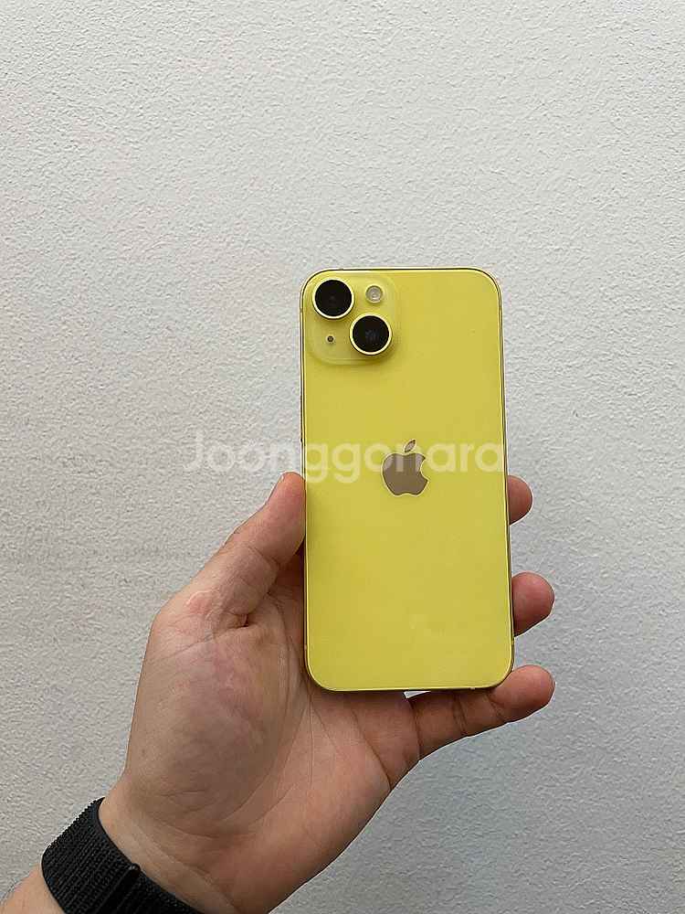 아이폰14 옐로 128GB 상태좋은 중고45만팝니다.--0