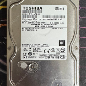 도시바 데스크탑용 HDD 1TB 판매합니다