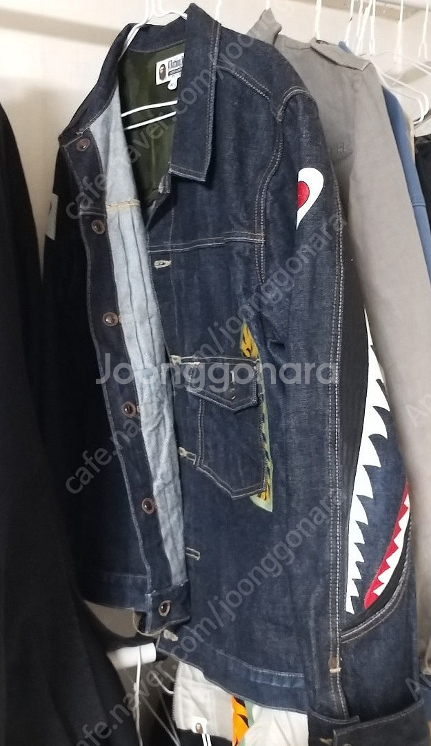 Bape Shark Denim Jacket XL 베이프...--0