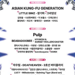 인천펜타포트 락페스티벌 토요일 일일권 티켓 양도합니다