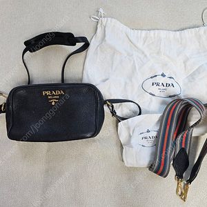 프라다 사피아노 레더 카메라백(블랙)