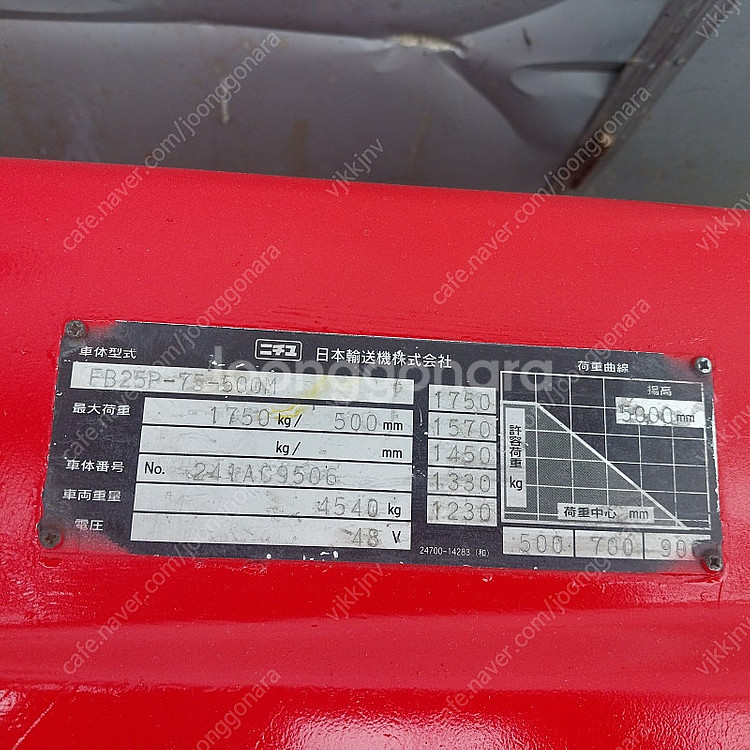 니찌유 전동지게차 2.5톤 3단 5000MM 싸이드쉬프...--4