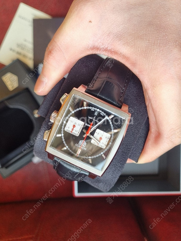 태그호이어 모나코 검정판 39mm 풀구성--1