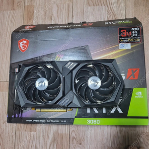 msi rtx3060 gaming x 12기가 그래픽 판매합니다.