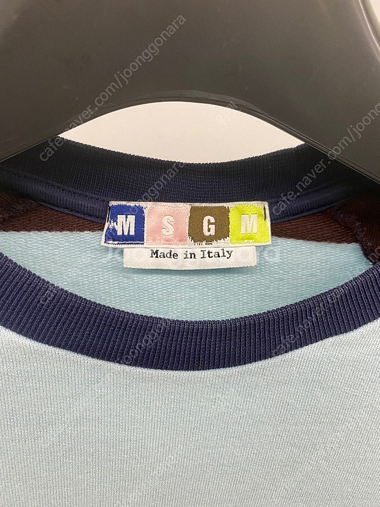 (L) 남성용 MSGM 코튼 컬러 블록 스트라이프 반팔...--3