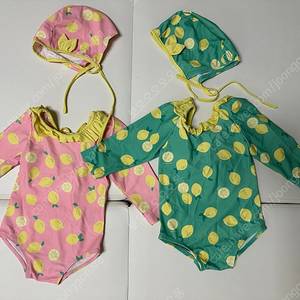 아가방 수영복 모자 90 두세트 일괄 쌍둥이