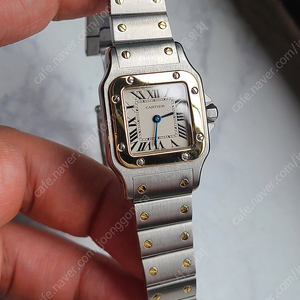 [정품] 까르띠에 여성용 산토스 블랙로만 18K 콤비 SM 스몰 (Cariter Santos Two Tone SM)