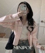 미니포에 made 복숭아 타르트 셔츠 핑크 스트라이프 ...--1