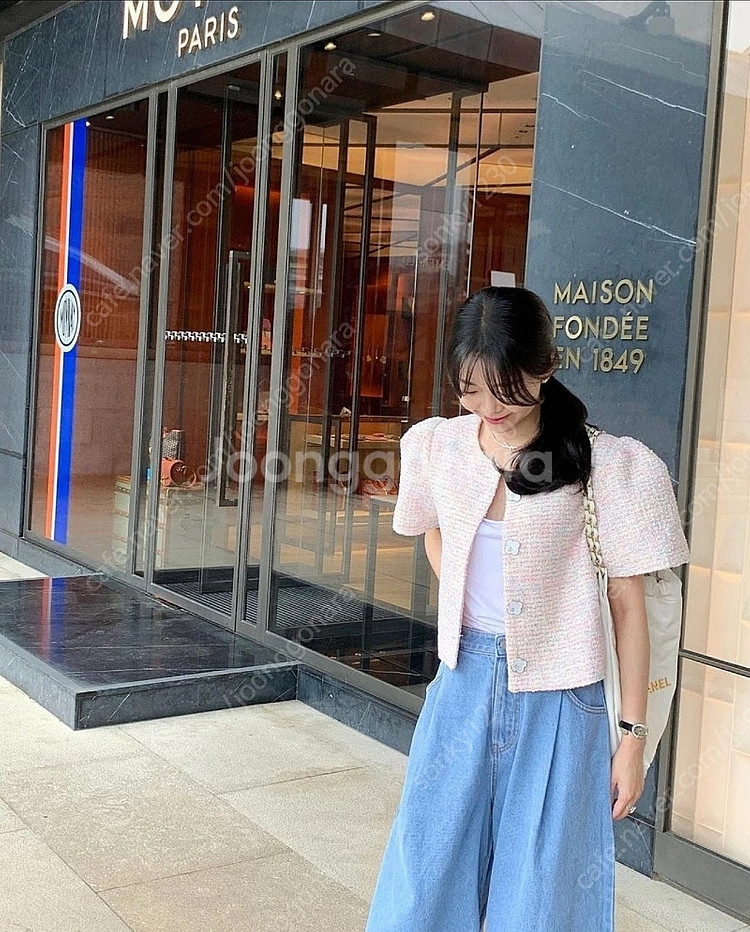 (가격내림)바이씨니 제작 클리프 트위드 핑크 택포가--0