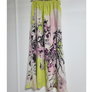 로베르토까발리 꽃무늬 실크 롱 스커트 ROBERTO CAVALLI