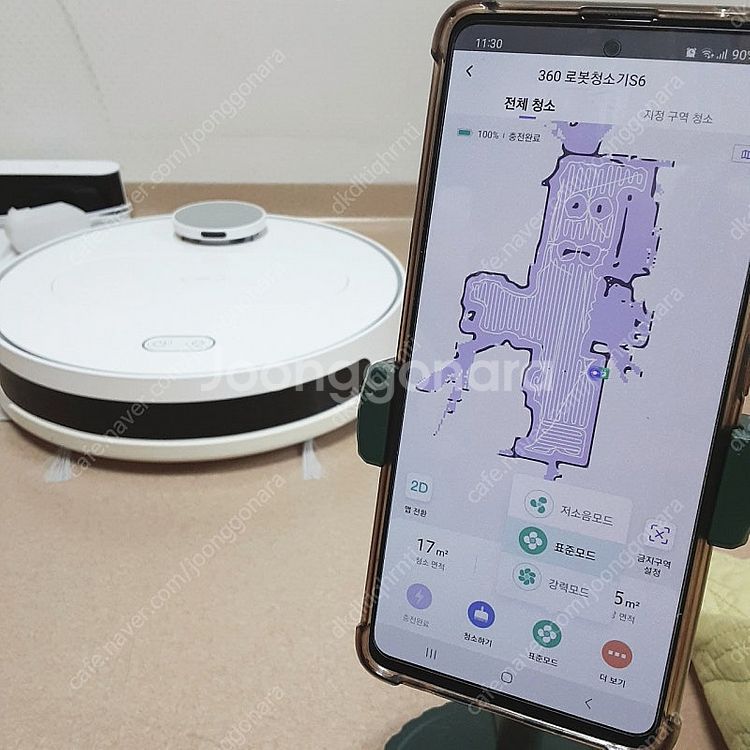 한글음성 샤오미 치후360 s6 로봇청소기 배터리빵빵함...--1