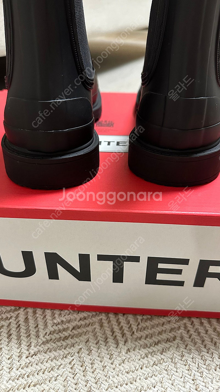 헌터 첼시 레인부츠 블랙 UK6(250)--3