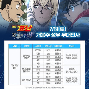 7/19 명탐정코난 무대인사 무인 양도