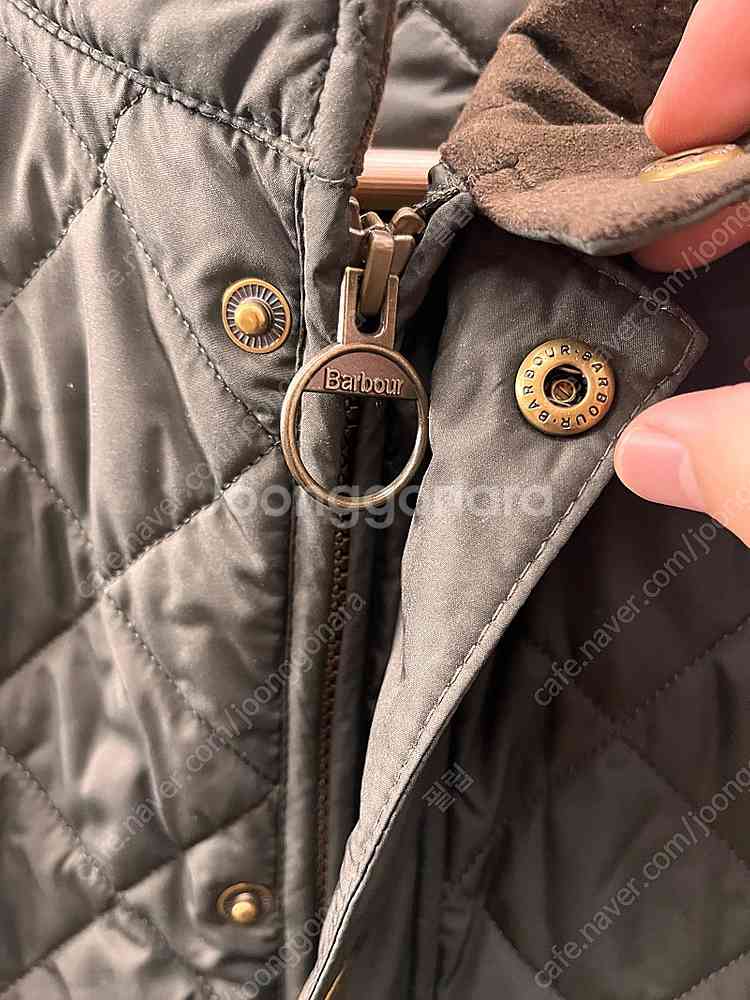 바버 로워데일 퀄팅 조끼 베스트 S 올리브 새제품--2