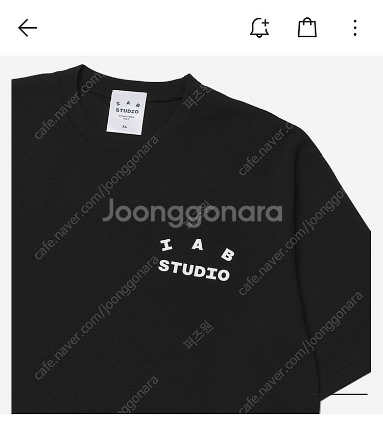 [L] 아이앱 스튜디오 티셔츠 블랙 화이트 반팔 판매--4