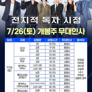 전지적 독자 시점 무대인사 영등포, 광교, 판교, 대전, 부산 B~D열 양도합니다