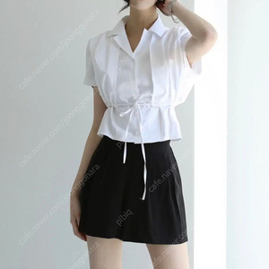 [단종] 논코드 로니 레이어드 셔링 셔츠 화이트