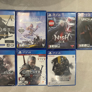 PS4 인기 타이틀 묶음 판매(고오쓰+호라이즌+인왕+언챠티드+니어오토+위쳐와일드+메탈기어V+서비스4개) 개별판매X