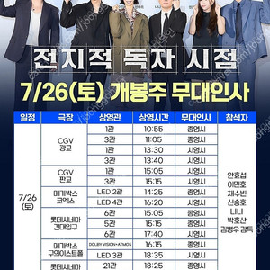 7/26~27 전지적독자시점 개봉주말 무대인사 연석 정가이하할인양도 [전독시]
