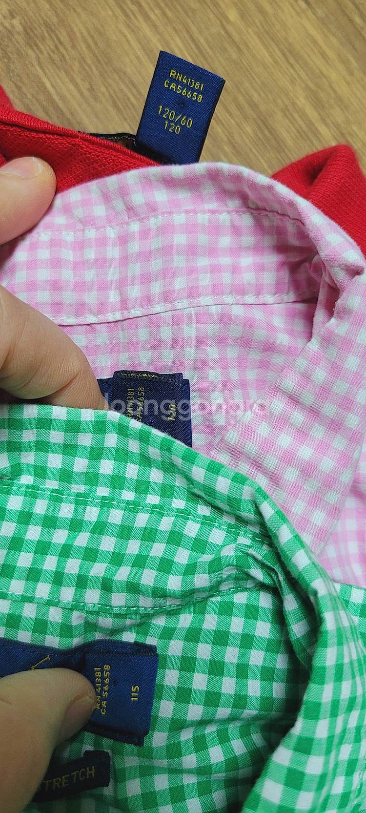 (남아 6T/120사이즈)폴로 깅엄체크 셔츠2벌+폴로 ...--4
