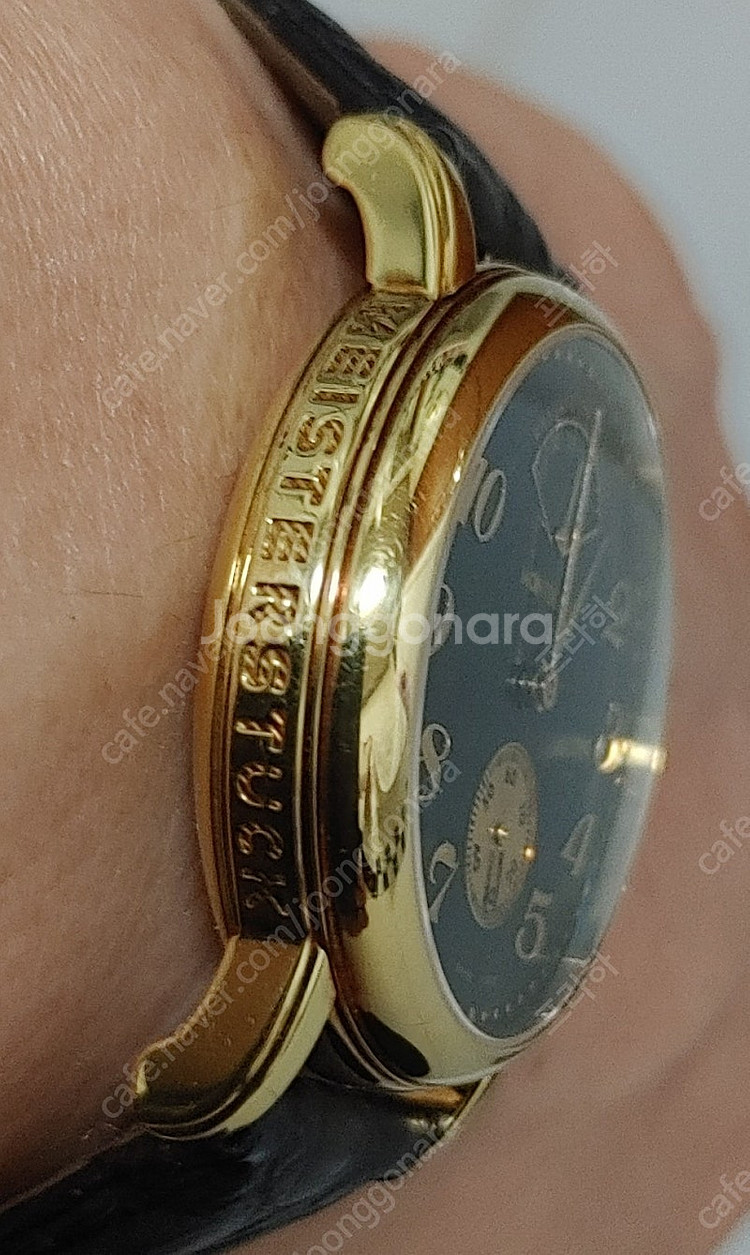 몽블랑 18k 금통 파워리저브 수동 36mm시계--2