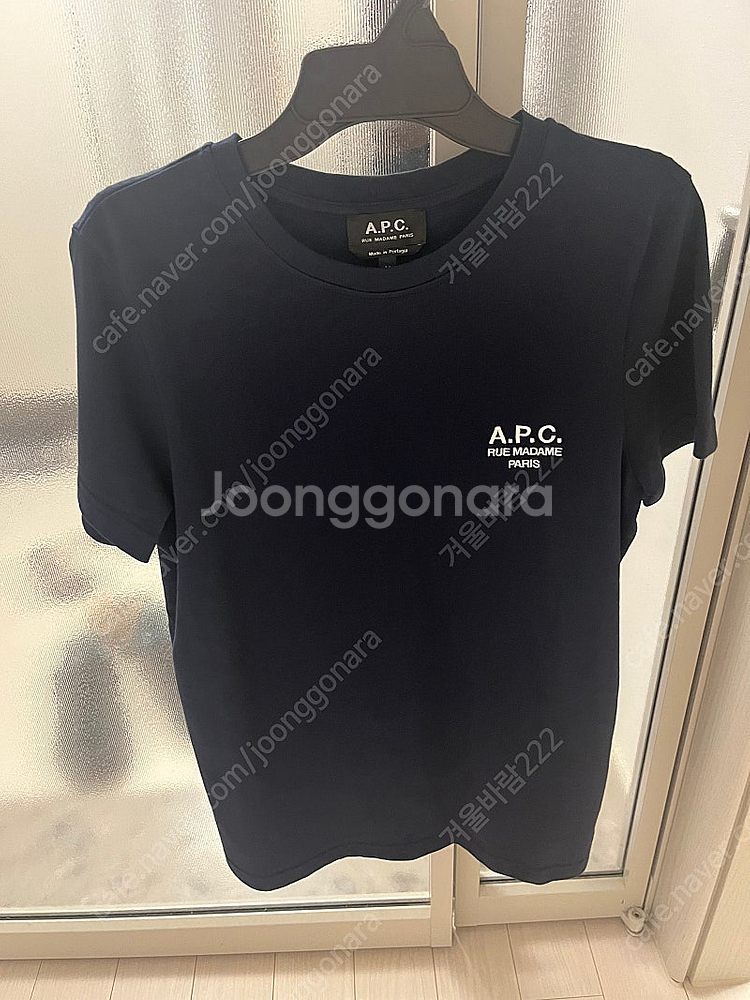 A.P.C 아페쎄 여성 데니스 로고 반팔 티셔츠 다크 ...--0