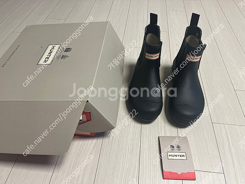 (새상품) 헌터 우먼스 오리지널 첼시 레인부츠 숏 블랙...--0