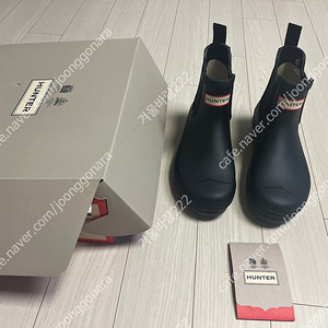 (새상품) 헌터 우먼스 오리지널 첼시 레인부츠 숏 블랙 uk5 eu38 us7