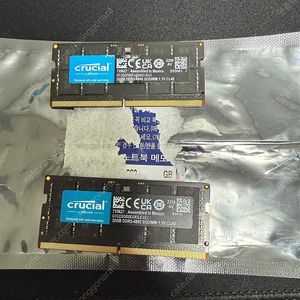 crucial 32GB 노트북 램 2개 팜 DDR5-4800 SODIMM