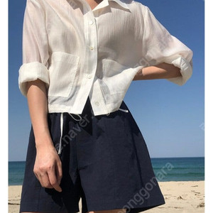 킨다베이지 셔츠블루종 텐셀