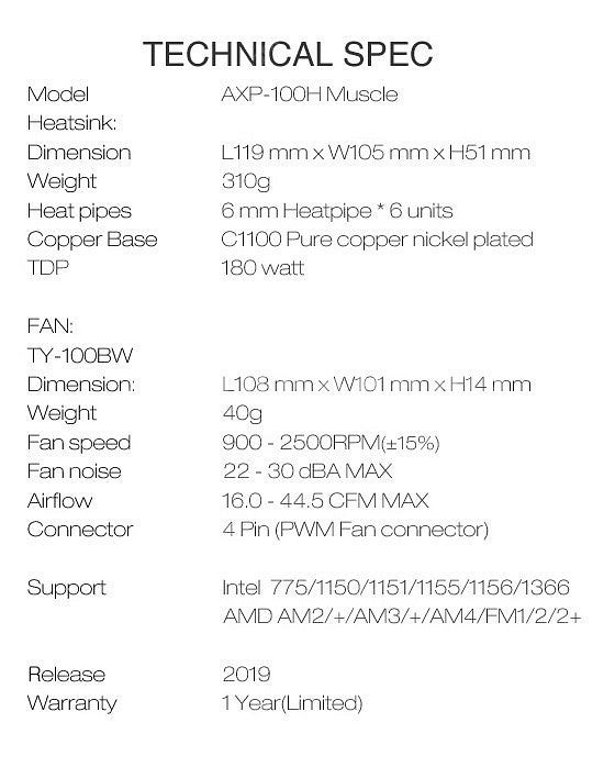 AXP-100H Muscle CPU 쿨러 판매합니다.--3