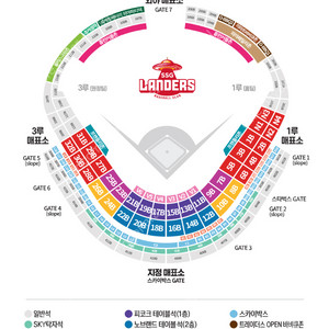 7. 18.(금) 두산 vs SSG 1루 덕아웃상단석(의자지정석) 7블럭