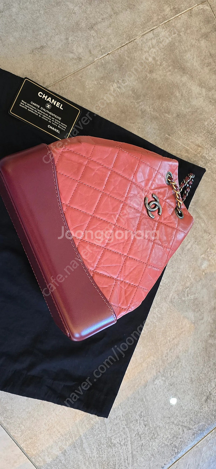 샤넬 가브리엘 백팩 스몰 페일핑크&버건디--0