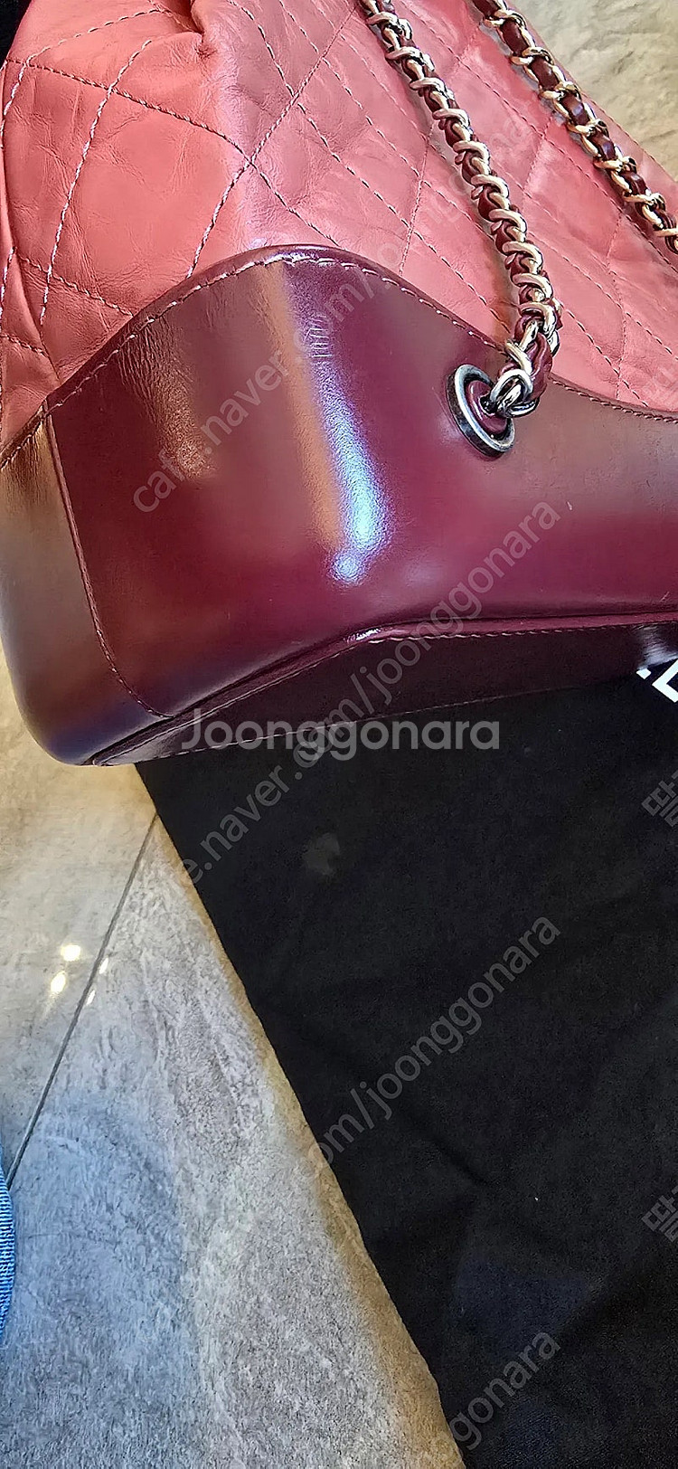 샤넬 가브리엘 백팩 스몰 페일핑크&버건디--7
