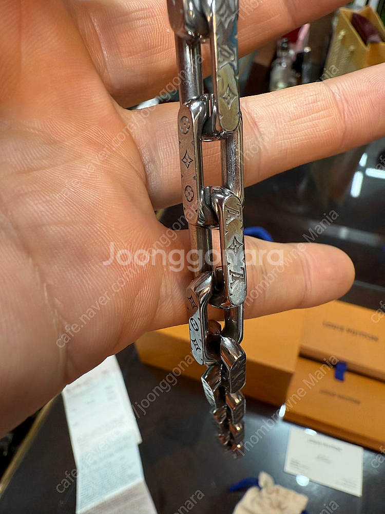 루이비통 정품 버질아블로 모노그램 스틸체인팔찌 백화점구...--4