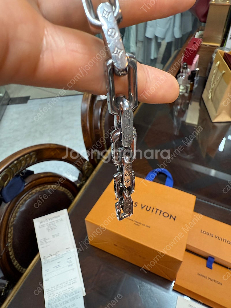 루이비통 정품 버질아블로 모노그램 스틸체인팔찌 백화점구...--5