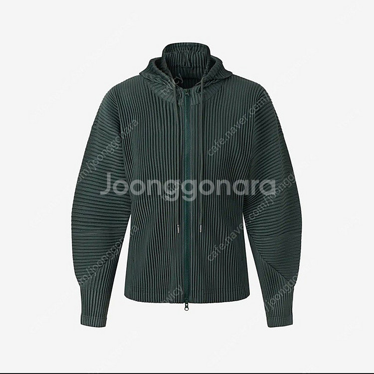 몽플리쎄 투웨이 플리츠 후드집업 아우터 다크그린 L--0