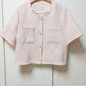 밀바이스튜디오 반팔 트위드 자켓