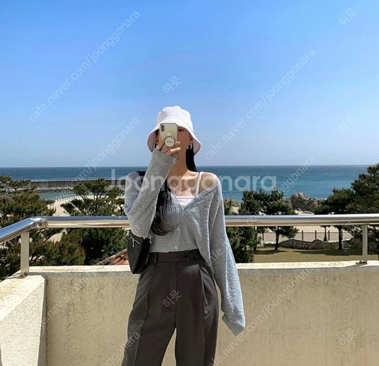 [S]룩넌 하이웨스트 차콜모카 슬랙스 팬츠--2