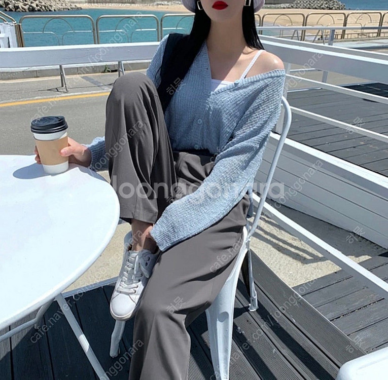 [S]룩넌 하이웨스트 차콜모카 슬랙스 팬츠--6