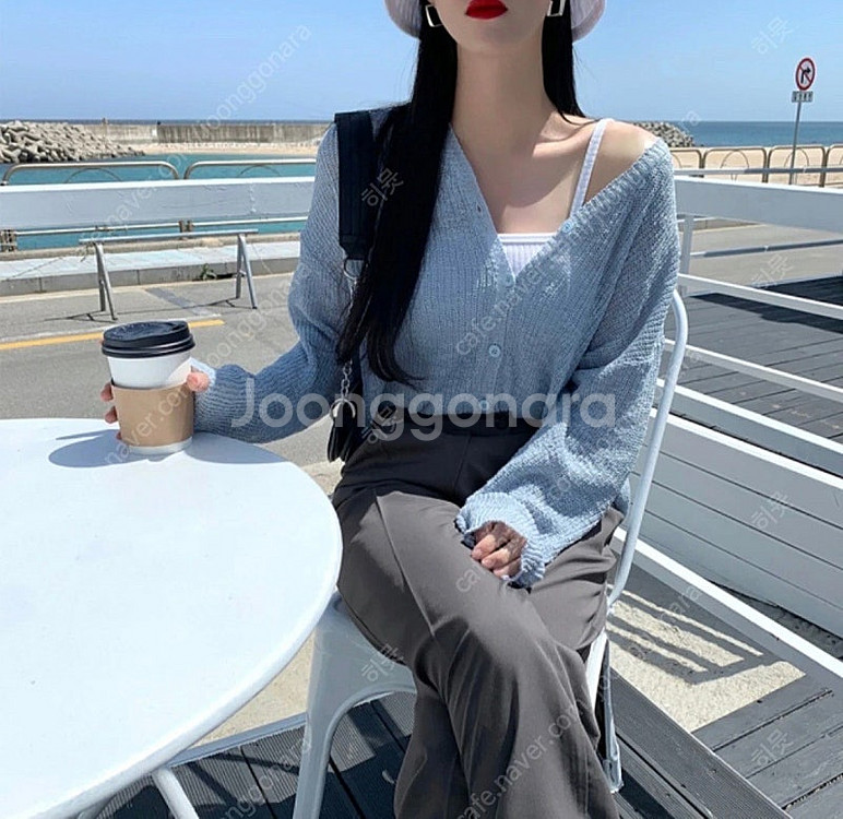 [S]룩넌 하이웨스트 차콜모카 슬랙스 팬츠--7