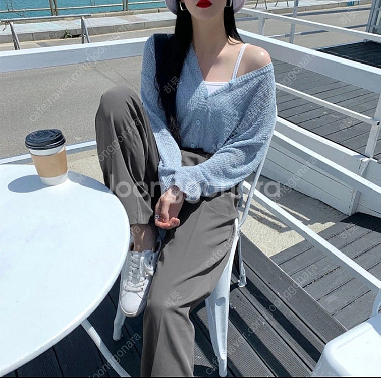 [S]룩넌 하이웨스트 차콜모카 슬랙스 팬츠--8