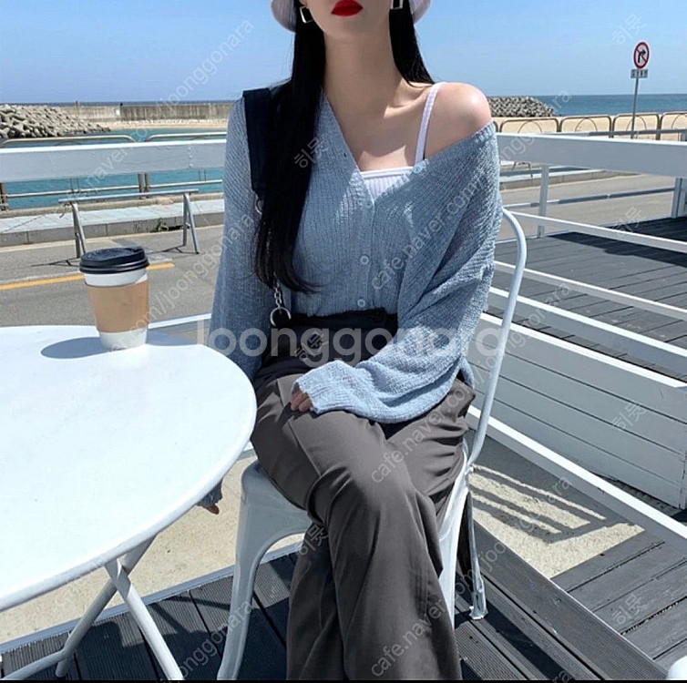 [S]룩넌 하이웨스트 차콜모카 슬랙스 팬츠--9