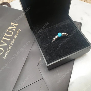 18k 화이트골드 천연 터키석 버블 빼를리 반지