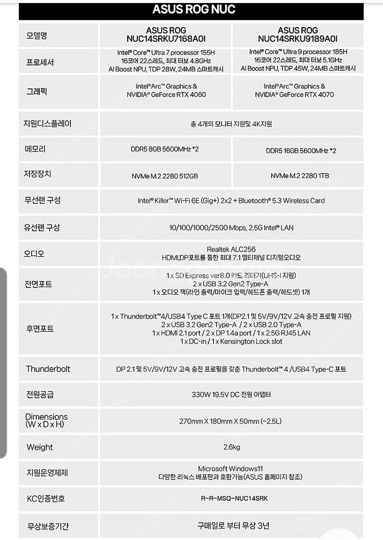 [국내정품/미개봉] ASUS ROG NUC i9-4070 콤팩트 게이밍 PC--2