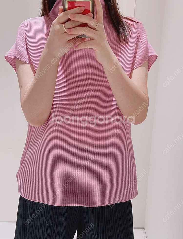 새상품 미 이세이미야케 스퀘어 스트레치 플리츠 탑 FK...--3