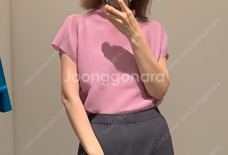 새상품 미 이세이미야케 스퀘어 스트레치 플리츠 탑 FK...--4