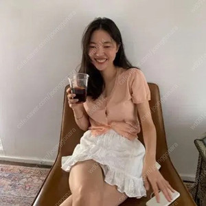 tannat 타낫 라운드 실크 가디건 애프리콧